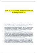  CPR BLS Exam 2021 AHA Questions and Answers Graded A+.