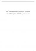 Wills and Administration of Estates  Section B notes 2024 Update 100% Complete Solution