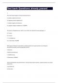 Test bank Questions already passed