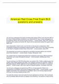     American Red Cross Final Exam BLS questions and answers.