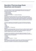 Saunders Pharmacology Exam Questions and Answers
