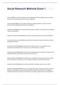 Social Research Methods Exam  questions and answers 2024