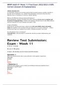 NRNP 6665-01 Week 11 Final Exam 2022/2023 (100% Correct Answers & Explanations