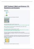 CSET Subtest 2 Math and Science 170 Questions and Answers.LATEST 2024 RATED A PLUS