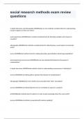 Social Research Methods Exam  questions and answers 2024