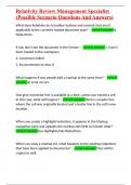 Relativity Review Management Specialist &lpar;Possible Scenario Questions And Answers&rpar;