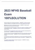 2023 NFHS Baseball  Exam  100&percnt;SOLUTION