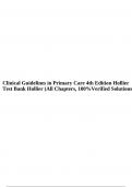 Get detailed explanations on Clinical Guidelines in Primary Care 4th Edition Hollier Test Bank Hollier |All Chapters| 100%Verified Answers.
