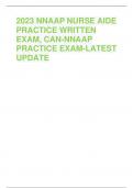 2023 NNAAP NURSE AIDE  PRACTICE WRITTEN  EXAM&comma; CAN-NNAAP  PRACTICE EXAM-LATEST  UPDATE