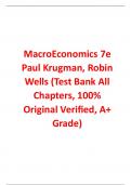 Test Bank for MacroEconomics 7th Edition By Paul Krugman, Robin Wells (All Chapters, 100% Original Verified, A+ Grade)