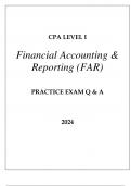 CPA LEVEL I FINANCIAL ACCOUNTING & REPORTING &lpar;FAR&rpar; PRACTICE EXAM Q & A 2024