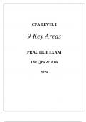 CPA LEVEL 1 &lpar;9 KEY AREAS&rpar; PRACTICE EXAM 150 QNS & ANS 2024