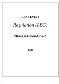 CPA LEVEL I REGULATION (REG) PRACTICE EXAM Q & A 2024