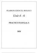 PEARSON EDEXCEL BIOLOGY A LEVELS UNIT 4 - 6 PRACTICE EXAM Q & A 2024
