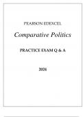 PEARSON EDEXCEL POLITICS A LEVELS COMPARATIVE POLITICS PRACTICE EXAM 