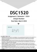 DSC1520 Assignment 2 (ANSWERS) Semester 1 2024 - DISTINCTION GUARANTEED