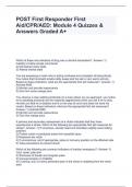 POST First Responder First Aid&sol;CPR&sol;AED&colon; Module 4 Quizzes & Answers Graded A&plus;