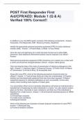 POST First Responder First Aid&sol;CPR&sol;AED&colon; Module 1 &lpar;Q & A&rpar; Verified 100&percnt; Correct&excl;&excl;