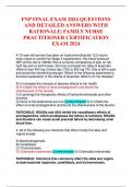 FNP FINAL EXAM 2024 QUESTIONS AND DETAILED ANSWERS WITH RATIONALE&vert; FAMILY NURSE PRACTITIONER CERTIFICATION EXAM 2024