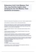 Edmentum Unit 5 Unit Mastery Test (You may find this helpful when studying for the Unit Mastery Test) Questions & Answers…