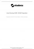 Acute Nursing CARE -EXAM Preparation