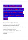 ABCP BOARD EXAM  TEST QUESTION WITH  VERIFIED SOLUTIONS  100% LATEST UPDATE  2023 What good substance