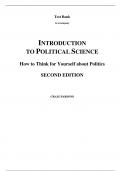 Test Bank For Introduction to Political Science 2nd Edition By Craig Parsons (All Chapters, 100% Original Verified, A+ Grade) 