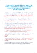 UNITED HEALTHCARE &lpar;UHC&rpar;&ndash; ETHICS AND COMPLIANCE LATEST EXAM 2023-2024 REAL EXAM 230 QUESTIONS AND CORRECT ANSWERS&vert;AGRADE