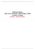 Marking Scheme. AQA AS Level Physics 7407/2 Paper 2 2024 Version: 1.0 Final LATEST   2024 UPDATE. 