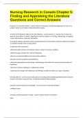 Nursing Research in Canada Chapter 5 Finding and Appraising the Literature Questions and Correct