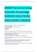 ABMDI Demonstrating  Scientific Knowledge VERIFIED SOLUTIONS  2023 LATEST UPDATE