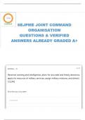SEJPME JOINT COMMAND ORGANIZATION QUESTIONS WITH CORRECT ANSWERS LATEST UPDATE