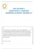 JKO SEJPME 1 QUESTIONS WITH CORRECT ANSWERS LATEST UPDATE