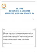 SEJPME - SENIOR ENLISTED JOINT PROFESSIONAL MILITARY EDUCATION QUESTIONS WITH CORRECT ANSWERS LATEST UPDATE