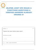 SEJPME-JOINT OPS ROLES AND FUNCTIONS QUESTIONS WITH CORRECT ANSWERS LATEST UPDATE
