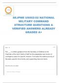 SEJPME-US002-02 NATIONAL MILITARY COMMAND STRUCTURE QUESTIONS WITH CORRECT ANSWERS LATEST UPDATE