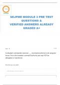 SEJPME MODULE 3 PRE_TEST QUESTIONS WITH CORRECT ANSWERS LATEST UPDATE