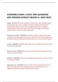 ECONOMICS EXAM 1 LATEST 2024 QUESRIONS AND ANSWERS ALREADY GRADED A+ NEW! NEW! 