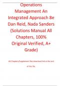 Solution Manual For Operations Management An Integrated Approach 8th Edition By Dan Reid, Nada Sanders ( All Chapters, 100% Original Verified, A+ Grade)
