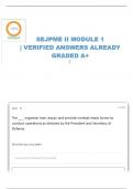 SEJPME II MODULE 1 QUESTIONS WITH CORRECT ANSWERS LATEST UPDATE