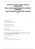 CPO TEST EXAM LATEST UPDATE 2023/2024 REAL EXAM QUESTIONS WITH CORRECT ANSWERS 100% SUCCESS GUARANTEE, GRADED A+