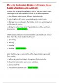 Dietetic Technician Registered Exam&colon; Book Exam Questions And Answers