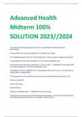 Bundle for  Advanced Health Assessment - Questions Part 1 100% SOLUTION 2023//2024