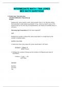 INTERMEDIATE MATH &sol; TINA JONES MED MATH QUESTIONS