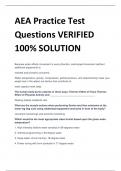 AEA Practice Test  Questions VERIFIED 100&percnt; SOLUTION