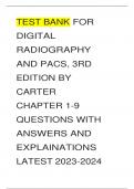 Test Bank for Digital Radiography and PACS 3rd Edition By Carter Updated with All Chapters 