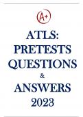 ATLS PRETEST Completed 2023 Correct Questions with Verified Answers (ANSWERS OUTLINED!!).