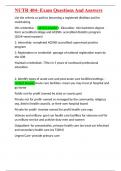 NUTR 404- Exam Questions And Answers