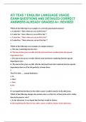 ATI TEAS 7 ENGLISH LANGUAGE USAGE  EXAM QUESTIONS AND DETAILED CORRECT  ANSWERS ALREADY GRADED A+. REVISED