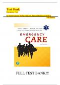 Complete Test Bank Emergency Care 14th Edition Daniel Limmer Questions & Answers with rationales (Chapter 1-41)